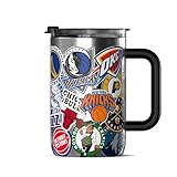 Hydrapeak x NBA Officially Licensed All-Team 18oz Insulated Coffee Mug with Flip Lid and Handle for Travel, Cold/Hot, Stainless Steel Coffee Cup Insulated, BPA-Free Double Walled, Tea Mug