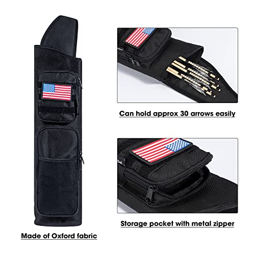 Podskver Arrow Quiver - Adjustable Youth Quiver Holder For Adults, With Fingerguard Hip Back Quivers For Arrows Bow Practicing Target Shooting (Camo)… (Black) #TOP1