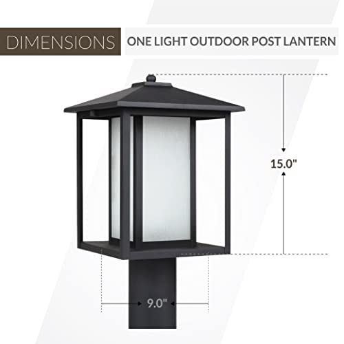 Sea Gull Lighting Generation 89129En3-12 Transitional One Light Outdoor Post Lantern From Seagull-Hunnington Collection In Black Finish, 9.00 Inches #TOP2