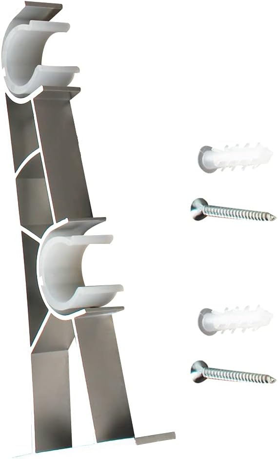 Wsporniki do karniszy, wsporniki do karniszy Premi 185 X 95 X 19mm Curtain Rod Wall Bracket Aluminum Alloy Plastic Drapery Rod Bracket for Walls, Curtain Rod Holder 1Pcs Silver (Color : Parent, Size