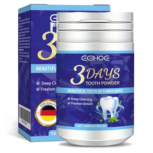 80ml Polvo Blanqueador de Dientes,Blanqueamiento Dental Eliminación Profunda de Manchas,Blanqueamiento de Larga Duración,Elimina Años de Manchas,Inmediatamente una Sonrisa(Blanco)
