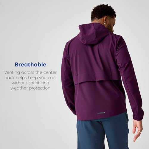 Brooks Men's Canopy Jacket, Water Resistant UPF 50+ Jacket - Burgundy Blaze - L - image 5