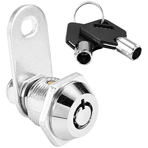 Thread Tubular Cam Lock 16mm Zinc Alloy Security Mailbox Lock with 2 Keys Cylinder Lock for Cabinet Drawer Door Cupboard Letterbox Cover