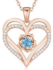 Rose Gold Plated-03-March-Aquamarine Light Blue