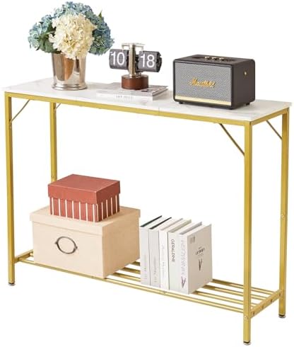 YMYNY Console Table, Slim Console Table for Hallway, Metal Frame ... - Compact Console Table For Small Space