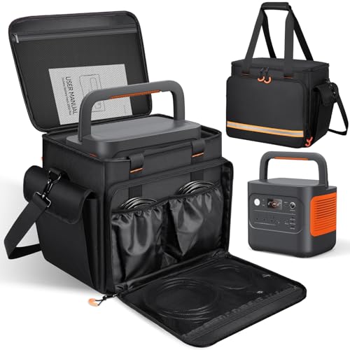 Portable Station Bag Compatible with Jackery Explorer 2000 v2, with Plenty of Room for Accessories, Waterproof and Non-slip Bottom, and Abrasion-resistant Nylon Fabric