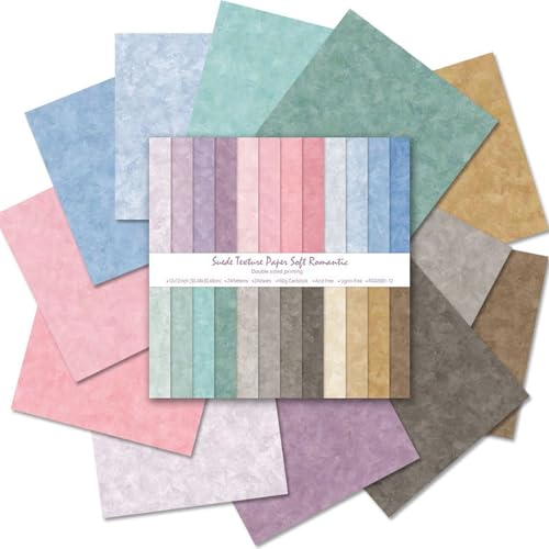 Reviews de Papel y manualidades con papel . 41 Papel de libro de recortes de 12 x 12 pulgadas, juego de papel texturizado de ante de doble cara, 24 hojas/24 diseños, papel de manualidades con estampado bohemio para diarios...