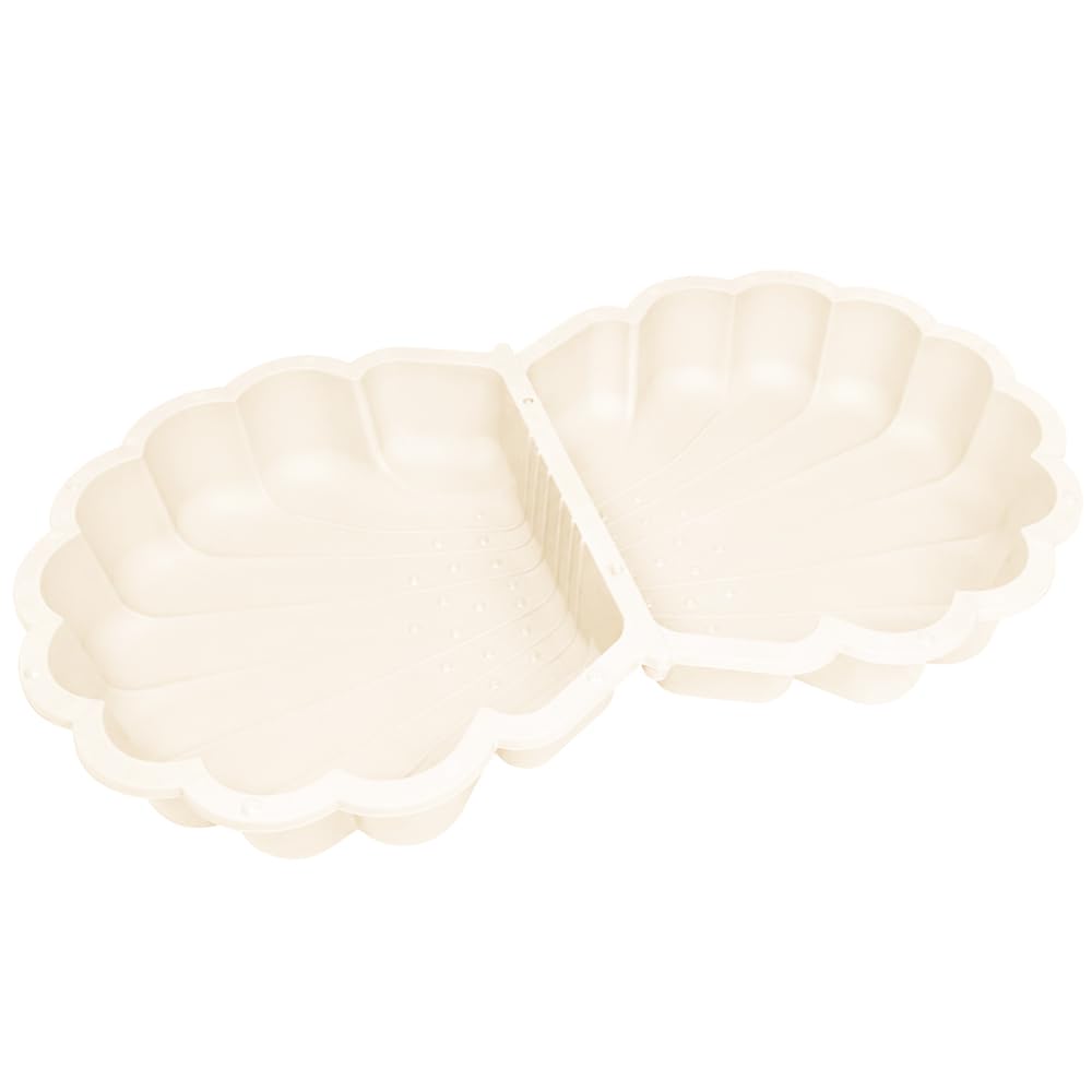 Ondis24 Coquillage en plastique pour bac à sable avec couvercle, 2 pièces (Beige pastel, 87)