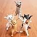 KARLOR Mini Katzen Figuren Deko, 5 Stück tanzend Kätzchen Set, klein lustig Katze Statue Kater Skulptur Miniatur Katzen Figur Auto Tisch Garten Aquarium Torte Dekoration (5 Dancing Cats)