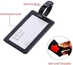 4 Étiquettes de bagages Pcs, Étiquettes de bagage pour valises, Drapeau canadien Feuille d'érable Sac de voyage Étiquettes avec anneau en silicone, Étiquettes avec nom ID Carte, Etiquettes étanches pour sac à main avec couverture de confidentialité