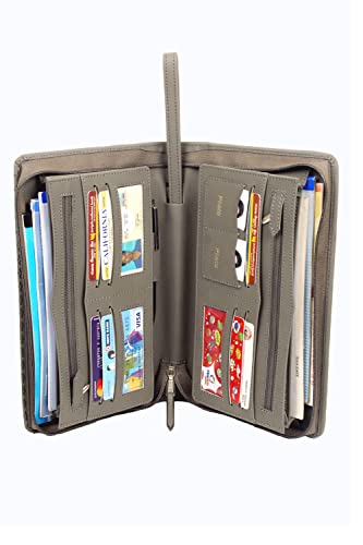 Image of Sukeshcraft Multiple Cheque Book Holder | Original PU Holds Upto 8 Cheque Books, BabyGrey