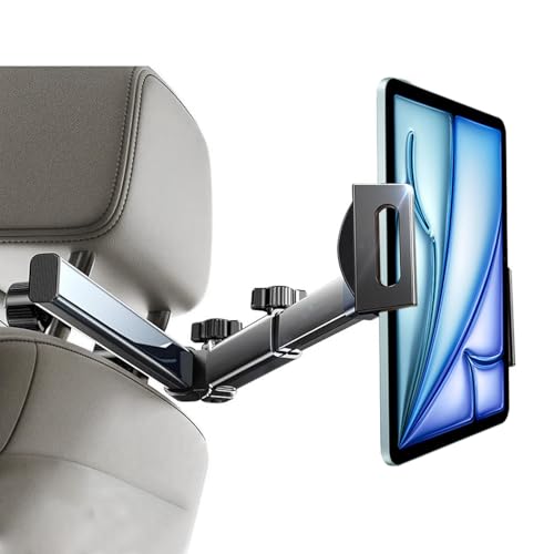 Miraitech 【2025新登場】車タブレットホルダー 車載ホルダー 後部座席 伸縮アーム式 タブレットスタンド 360度回転 車載用ヘッドレスト バーの調整範囲35-175mm 4.7-12.9インチ対応 カー用品の商品画像（Amazon）