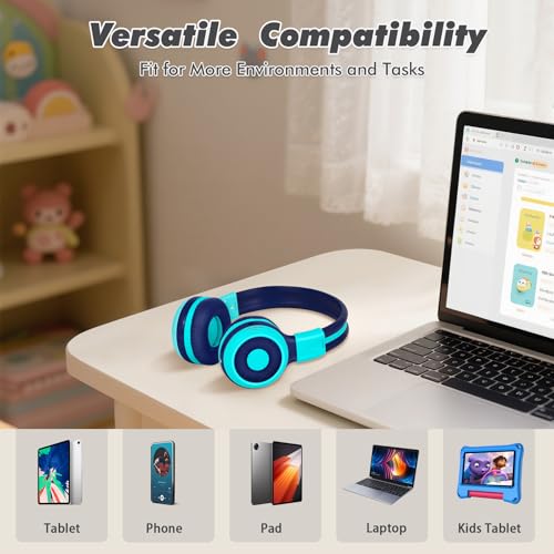 Auriculares Bluetooth para niños plegables con micrófono integrado para clases virtuales 5