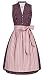 Dirndl Damen Nübler Rita in Weinrot-Rosa mit hochgeschlossenem Schnitt