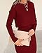 Ezbelle Womens Crewneck Long Sleeve Elegant Sexy Bodycon Midi Dress Ribbed Knit 2 Pieces Plain Outfits Winter Tank Sweater Burgundy Medium