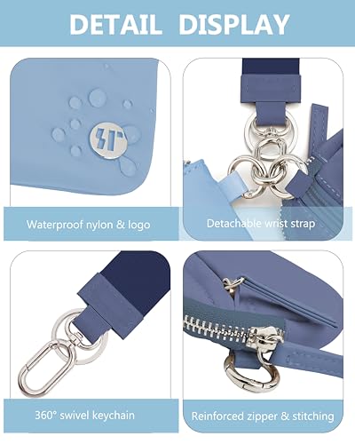 Image of Wallet Wristlet for Women, RFID Wallet Keychain with Dual Pocket | Nylon Wristlet Wallet with Coin Purse, ID Window, Card Holder and Small Wallet Design