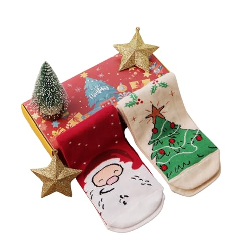 THELA GAADI Christmas Socks for Men & Women | Soft, Breathable & Odour-Free | Cute Christmas Gift/Secret Santa Gift | Free Size | Pack of 2