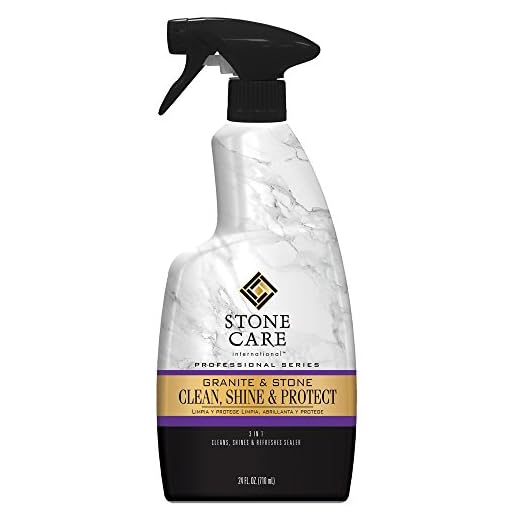 Stone Care International Granite Cleaner, Polish, and Sealer - 24 Ounce - Cleans Polishes and Seals Stone Granite Quartz Marble Limestone Travertine Slate Surfaces