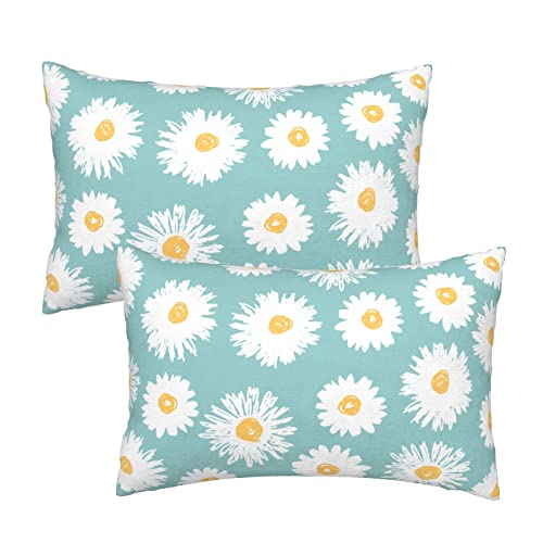 Wowusuo Chrysanthemum Pillowcase Daisy Flower Pillow Case Queen Size Cushion Bedroom Bed Decor With Hidden Zipper Double Sided 20X30 Inch #TOP9