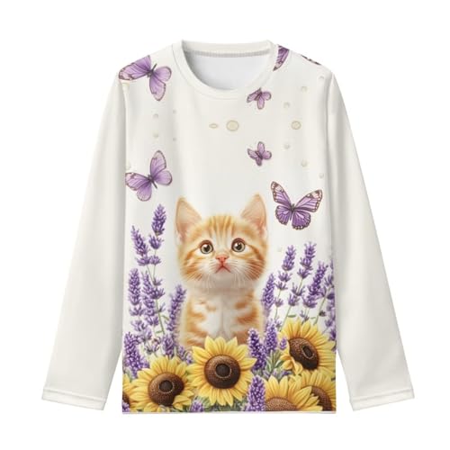 Long Sleeve Shirts for Teen Girls Vintage Crewneck Pullover Tops Fall Winter Outfits Breathable T-shirts Size 3-16