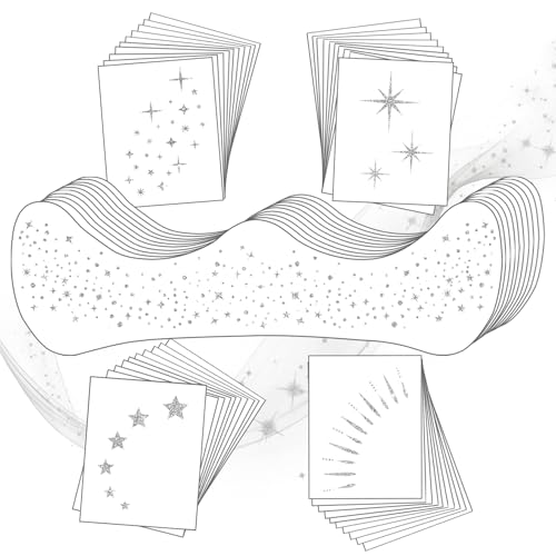 AOAZXBB 20PCS Glitter Freckles Face Tattoo Face Glitter Patches-Silver