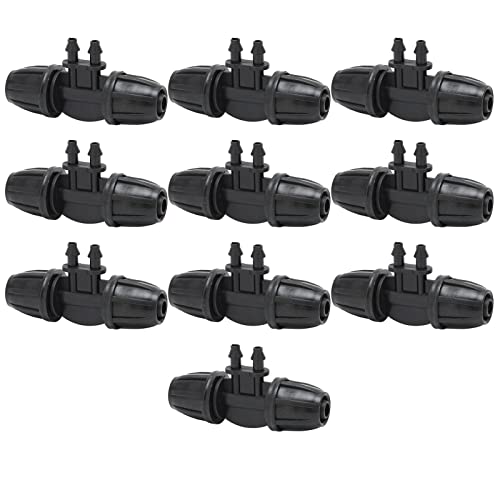 Tudaheuiy 10 Piezas Manguera de jardín, Accesorios de Riego por Goteo, Juntas de Tubería de Agua para Mangueras de Goteo 8/11 a 4/7 Conector en T de púas de Bloqueo de jardín