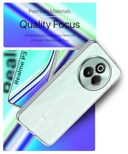 Image of WOW IMAGINE Transparent Back Cover Case for Realme P3 Pro 5G | Raised Bumps for Full Device & Camera Protection Shockproof TPU Silicone Back Case Mobile Cover - Transparent