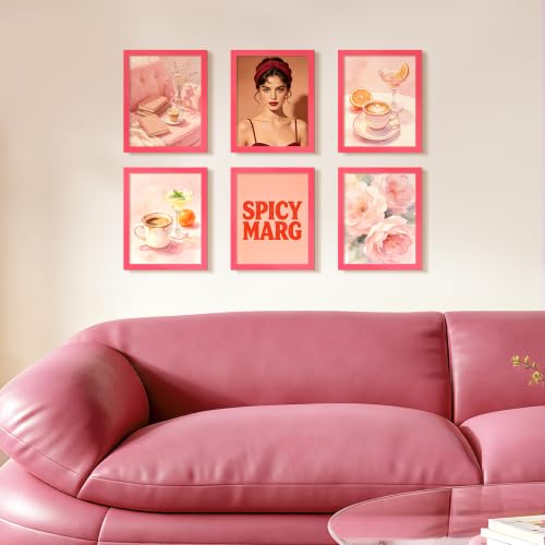 Image of upsimples 8x10 Picture Frame, Display Pictures 5x7 with Mat or 8 x 10 Without Mat, Wall Hanging Photo Frame, Hot Pink, 1 Pack