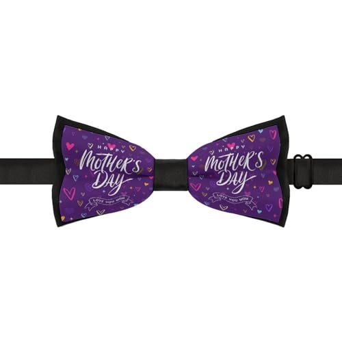 GoasNei Happy Mother's Day with Flower Bow Tie for Men Adjustable Necktie Funny Tie Neck Ties for Weddings Party