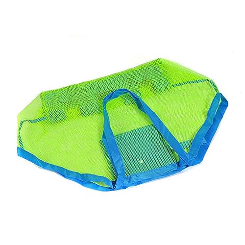 VALICLUD 2pcs Beach Mesh Tote Bag for Sand Toys and Shell Collection Outdoor Container Heavy Duty Handles for Boys and Girls Neon Green3