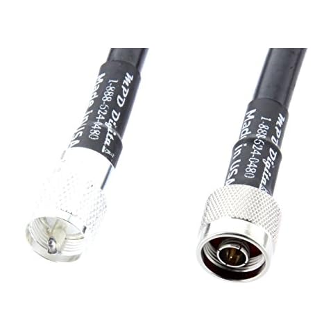 MPD Digital I LMR400 Times Microwave Coaxial Cable I N Male to PL-259 Connectors I Low Loss RF Coax I CB, Ham Radio, Transmitters, Antenna I 15 FT Cover