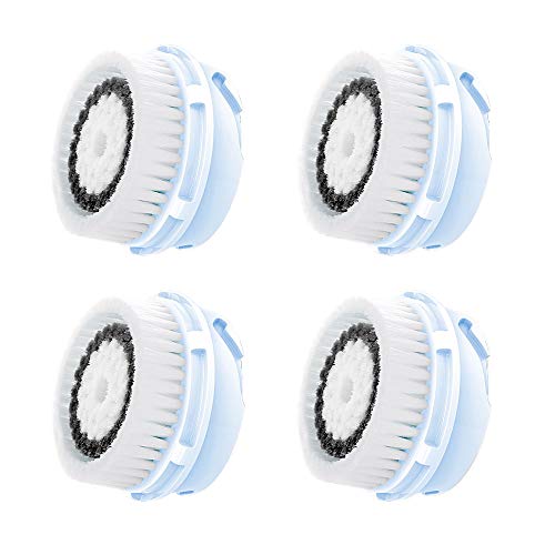 Facial Cleansing Brush Head Replacement, Facial Cleansing Brush Head, Exfoliator Facial Brush Heads, For Acne Prone, Clogged, Enlarged Pore, Deep Pore Sensitive Skins (Black/4Pack) #TOP7