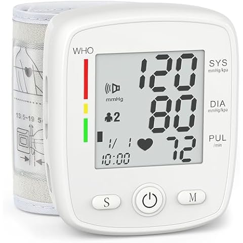 Wrist BP Monitor with Large LCD Display and Dual User Memory Cover