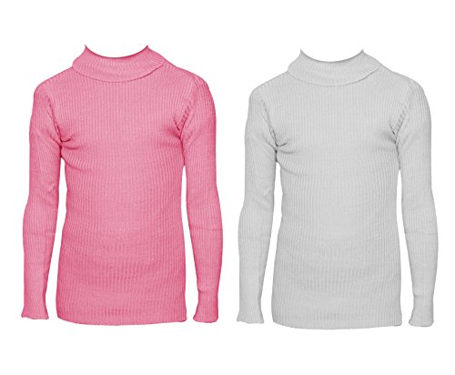 Image of IndiWeaves Boys Wollen Warm High Neck Full Sleeves T-Shirt /Inner /Skivvy for Winter (Pack of 2) Pink /White 1-2 Years 10110-0612-IW-P2-18