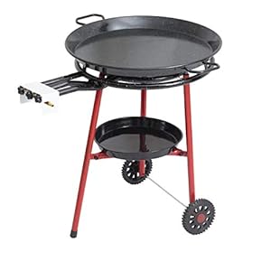Mabel Home Paella Pan + Paella Burner and Stand Set + Complete Paella Kit Up to (3 size – 8 & 14 and 20 Servings) (26 inch – 20 Serving)
