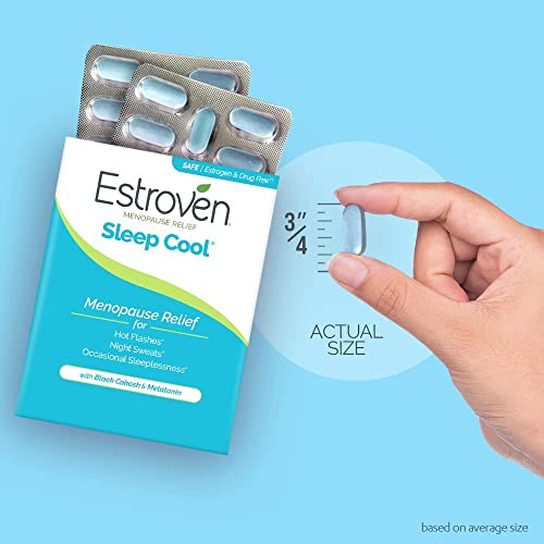 Image of Estroven Sleep Cool for Hot Flash & Night Sweats Menopause Relief, 30 Count (Pack of 12)