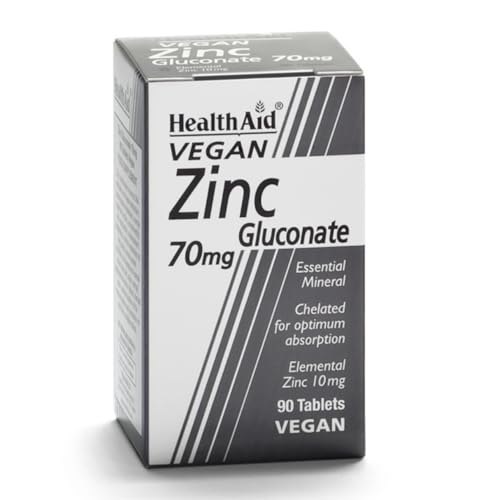 HealthAid Integratore Zinco Gluconato - Altamente Assorbibile - 90 Compresse Senza Glutine e Lattosio
