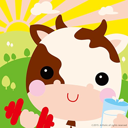 DIY Ölgemälde, Malen nach Zahlen, Kits für Kinder, kleines Kalb, 20,3 x 20,3 cm, gerahmte Leinwand Cover