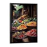 artboxONE Poster mit schwarzem Rahmen 18x13 cm Essen & Trinken/Obst & Gemüse Gemüsemarkt - Bild gemüsemarkt