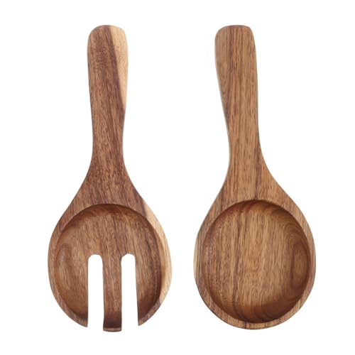Cabilock 1 Set Salad Serving Spoon: Wood Serving Fork And Spoon Kitchen Utensils - Elegant Dinner Salad Servers For Home Dining Parties Gatherings