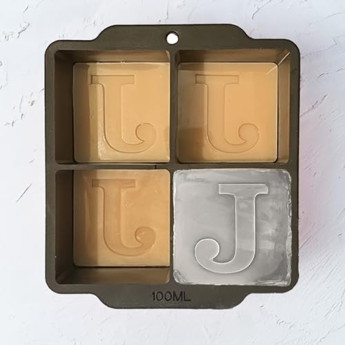 Molde de hielo con monograma letra J de silicona 5 cm miniatura 1