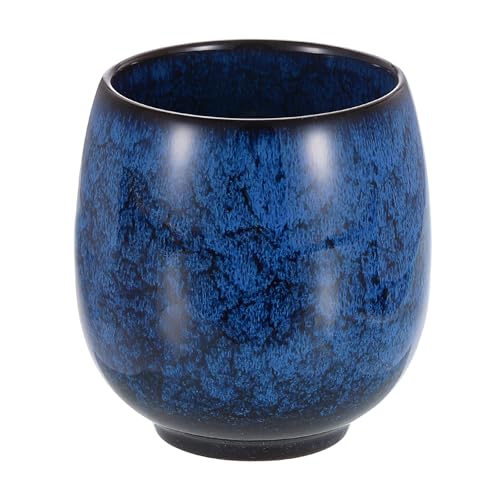 QUARKZMAN Tazas de Té Chinas de Cerámica de 5.75 Oz Juego de Té Gong Fu Tradicional de Cerámica Taza de Mate Japonesa sin Asa Taza de Café Pequeña para Café Vino Bebidas, Azul Oscuro