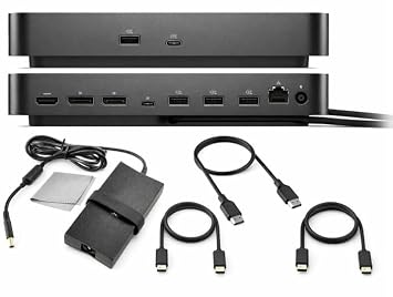 Dell Pro Smart Dock SD25 Bundle USB C Docking Station with 130W Charging + HDMI Cable, USB C Cable, DisplayPort Cable + Cleaning Cloth, Multi-Display Support, 2.5GbE Ethernet, Black