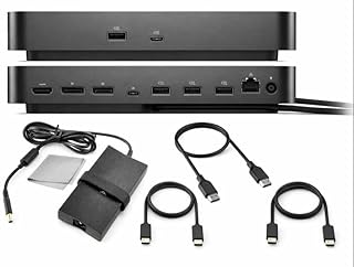 Dell Pro 스마트 도크 SD25 번들 - USB C 도킹 스테이션, 130W 충전 + HDMI 케이블, USB C 케이블, 디스플레이 포트 케이블 + 클리닝 천, 멀티 디스플레이 지원, 2.5GbE 이더넷, 블랙