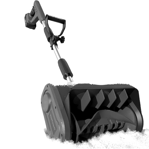 ThawTech Cordless Electric Snow Shovel, 21V, 12-Inch, Adjustable Directional Plate, with 4 Ah...