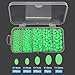 YTgilo 1 Box 375PCS Olive Shaped Luminous Beads Fishing Bait Perforated for Threading Stopper Beads Anti Collision Fishing Tackle Accessories for Deep Water Positioning Fishing