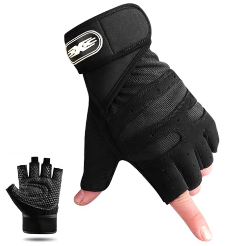 Gadom Weight Lifting Gloves with Wrist Support - Breathable Gym Workout Gloves for Men/Women, Anti-Slip Padded Palm for Weightlifting, Training, Fitness, Pull-Ups