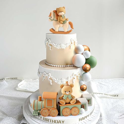 Ours vert sauge décoration de gâteau stable et légère pour anniversaire