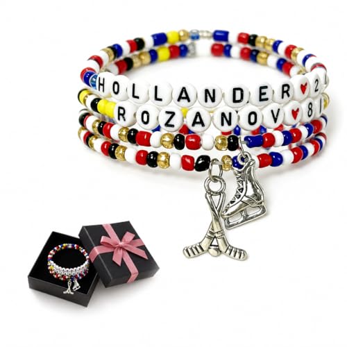 PITFEROCE 4Pcs Heated Rivalry Merch Beaded Bracelets, Ilya 81 & Shane 24 Inspired, Hockey Romance Jewelry Gifts for TV Show Fans, Series Viewers & Book Lovers