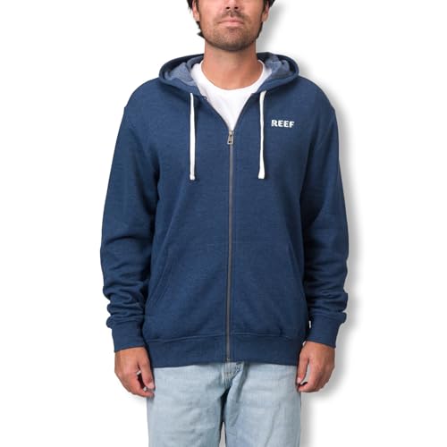REEF Mens Zip Up Hoodie - Wellie Too (Insigna Blue, Medium)